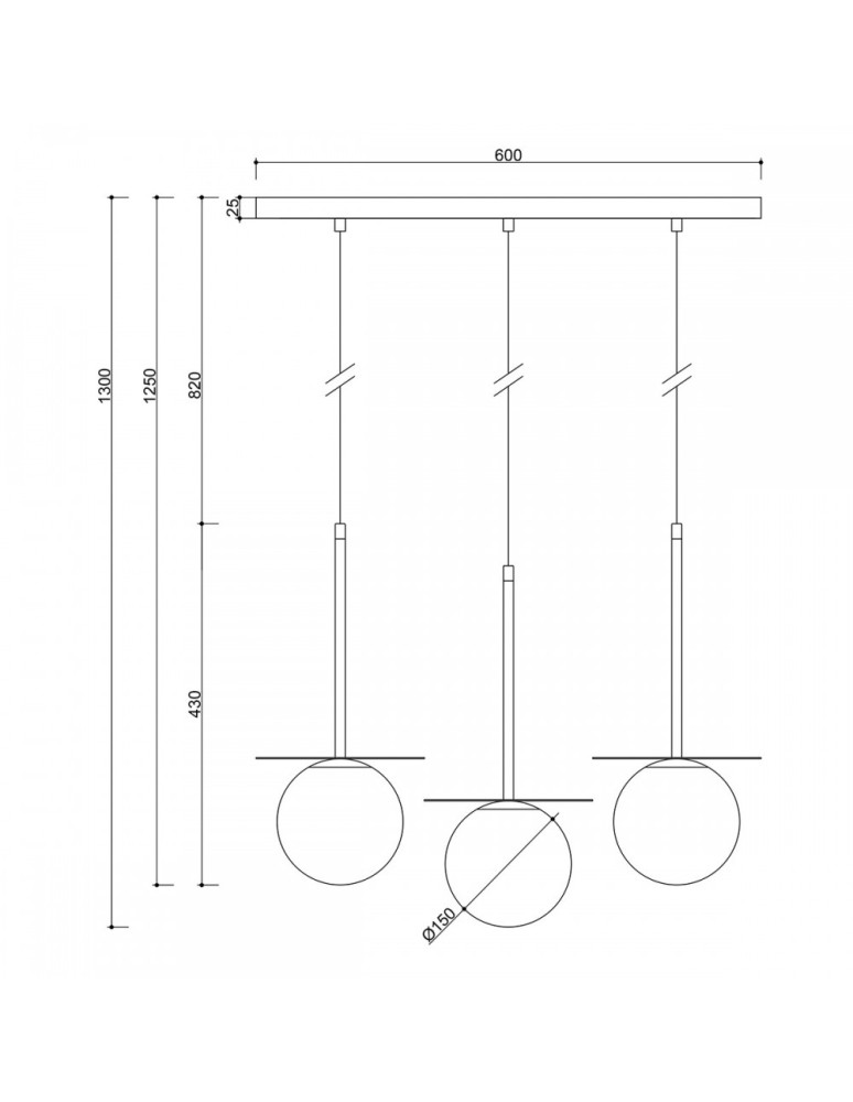 Pendant lamps - UMMO BORRA B 3L triple ceiling pendant lamp with brass BRB331PL. - product kolory-swiatla.pl 5