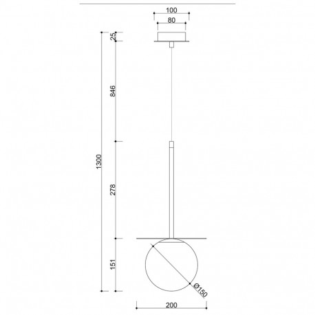 UMMO BORRA B czarna sufitowa lampa wisząca BRB122P0