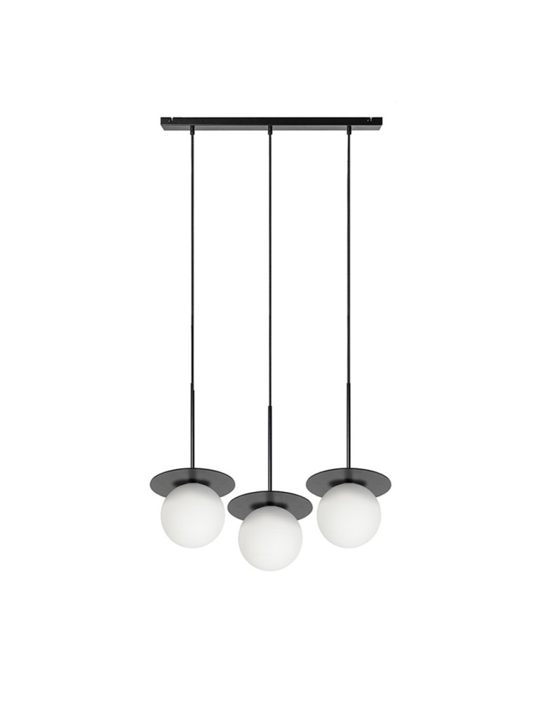 Pendant lamps - UMMO BORRA B 3L black triple ceiling lamp BRB322PL. - product kolory-swiatla.pl 1