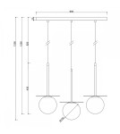 Pendant lamps - UMMO BORRA B 3L black triple ceiling lamp BRB322PL. - product 3