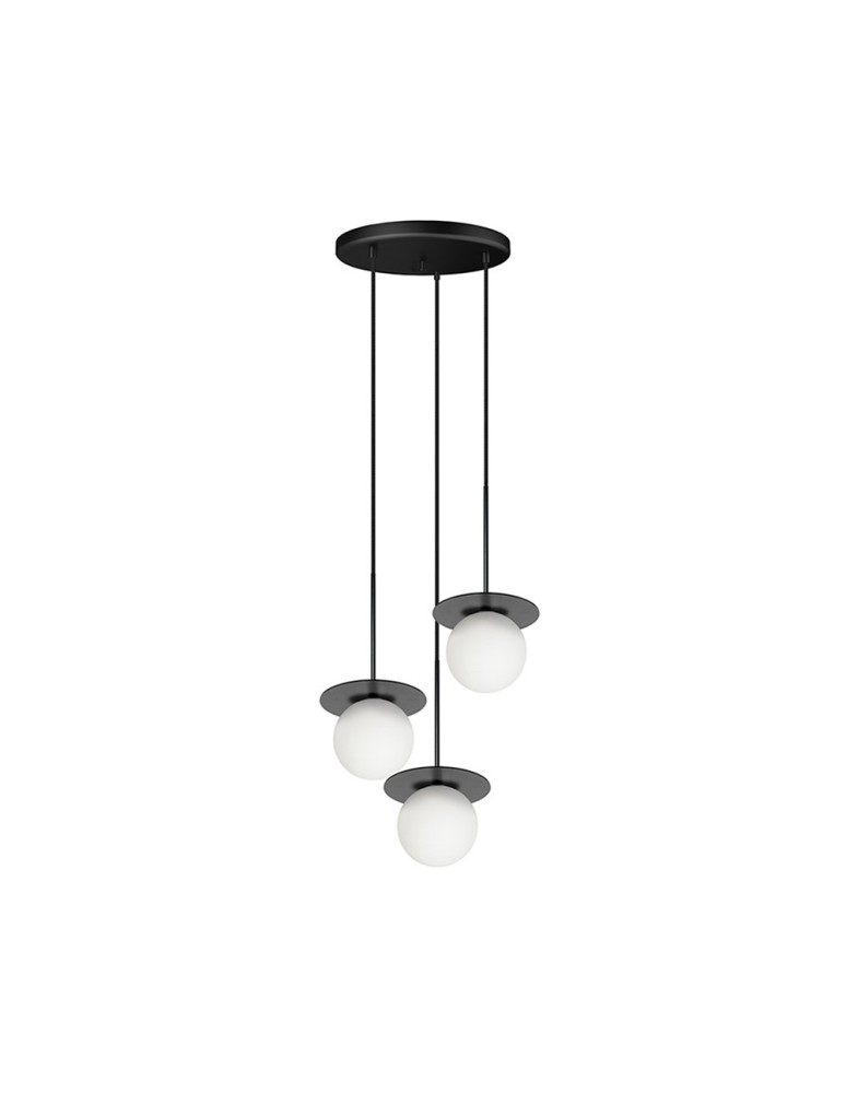 Pendant lamps - UMMO BORRA B 3P black triple ceiling pendant lamp BRB322P3. - product kolory-swiatla.pl 1