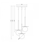 Pendant lamps - UMMO BORRA B 3P black triple ceiling pendant lamp BRB322P3. - product 3