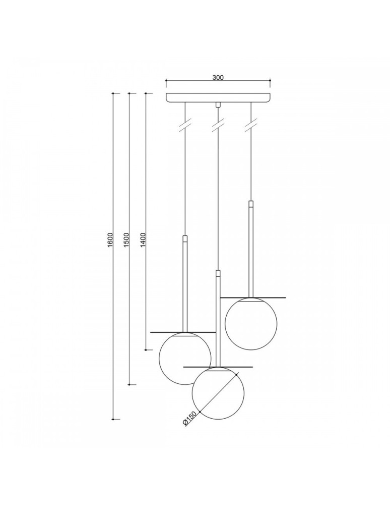 Pendant lamps - UMMO BORRA B 3P black triple ceiling pendant lamp BRB322P3. - product kolory-swiatla.pl 3