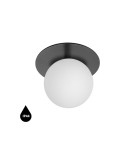 Bathroom wall lamps - UMMO BORRA A black wall lamp / wall sconce with increased IP44 waterproofing B2A120S0 - product 1