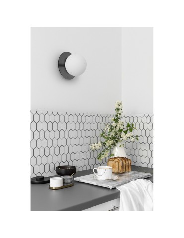 UMMO BORRA A black wall lamp / wall sconce with increased IP44 waterproofing B2A120S0 - product 2