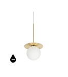 Pendant lamps - UMMO BORRA B white and brass ceiling pendant lamp with IP44 increased waterproofing BRB131PS0 - product 1
