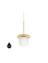UMMO BORRA B white and brass ceiling pendant lamp with IP44 increased waterproofing BRB131PS0
