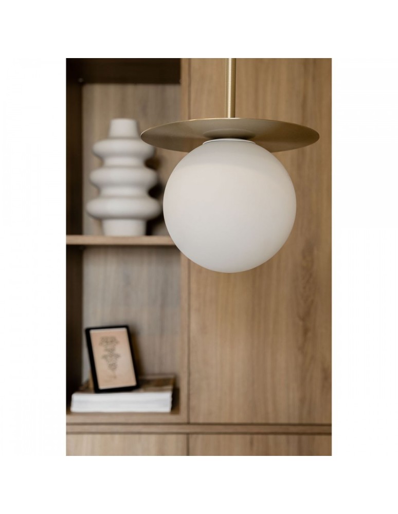 Pendant lamps - UMMO BORRA B white and brass ceiling pendant lamp with IP44 increased waterproofing BRB131PS0 - product kolory-swiatla.pl 2