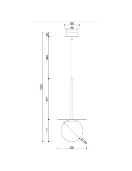 UMMO BORRA B white ceiling pendant lamp with increased IP44 waterproofing BRB111PS0 - product 2