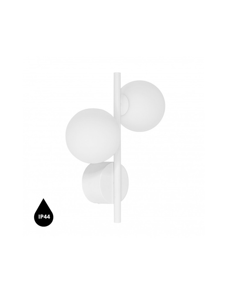 Bathroom wall lamps - UMMO DIPLO A white wall lamp / wall sconce with increased IP44 waterproofing DLA210S0 - product kolory-swiatla.pl 1