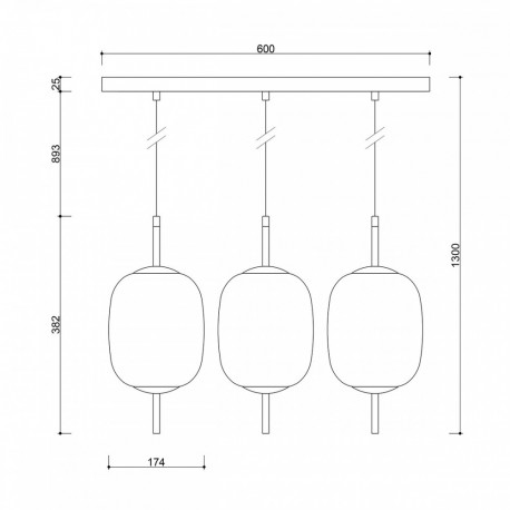 UMMO EPLI mini 3L potrójna sufitowa lampa wisząca EM0322PL