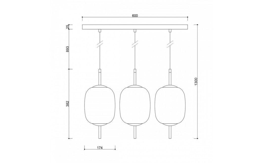 UMMO EPLI mini 3L potrójna sufitowa lampa wisząca EM0322PL