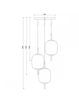 UMMO EPLI mini 3P czarna potrójna lampa wisząca EM0322P3 - produkt 2