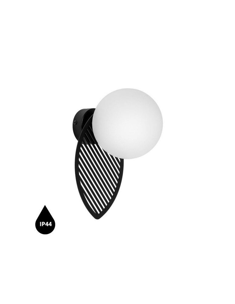 Bathroom wall lamps - UMMO FYLLO B black wall lamp / wall sconce with increased IP44 waterproofing FYB120S0 - product kolory-swiatla.pl 1