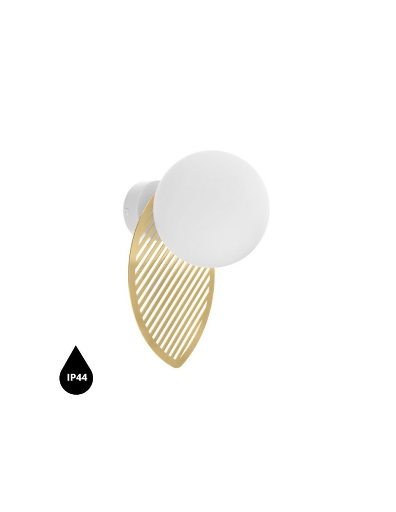 Bathroom wall lamps - UMMO FYLLO B brass wall lamp / wall sconce with increased IP44 waterproofing FYB130S0 - product kolory-swiatla.pl 1