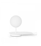 Table lamps - UMMO HANEA ST white table lamp with shelf HAS111P1 - product 1