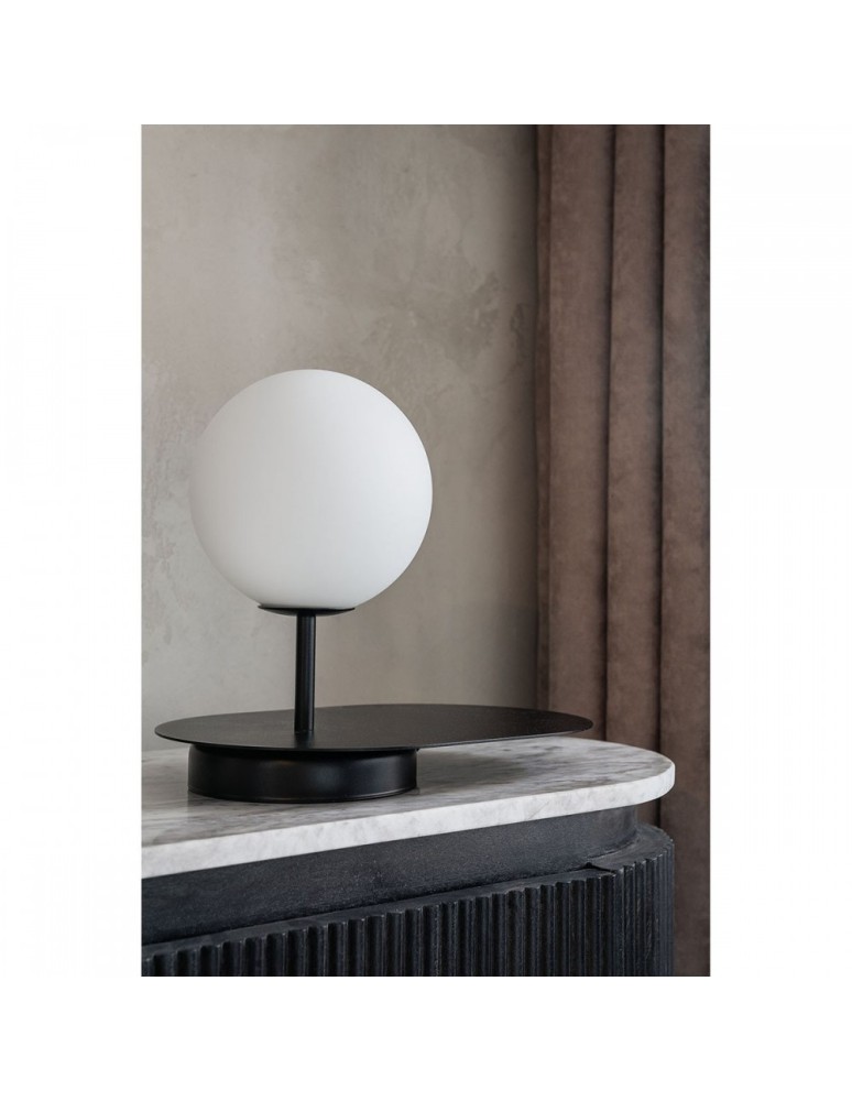 Table lamps - UMMO HANEA ST black table lamp with shelf HAS122P1 - product kolory-swiatla.pl 2