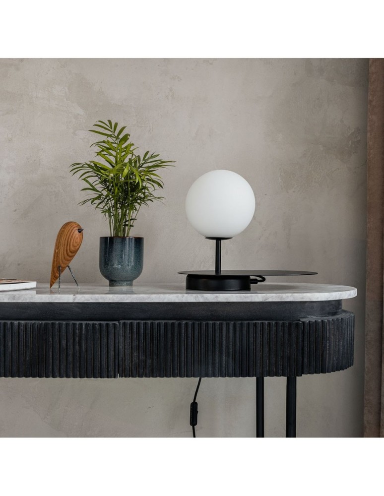 Table lamps - UMMO HANEA ST black table lamp with shelf HAS122P1 - product kolory-swiatla.pl 3