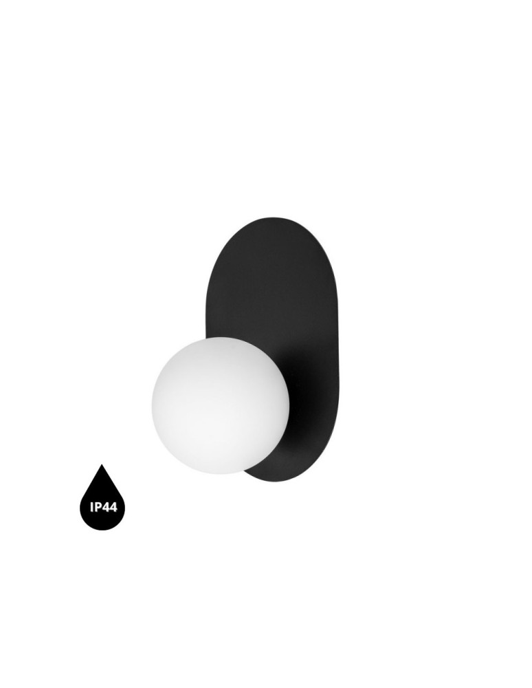 Bathroom wall lamps - UMMO HANEA black wall lamp / wall sconce with increased IP44 waterproofing HA0120S0 - product kolory-swiatla.pl 5