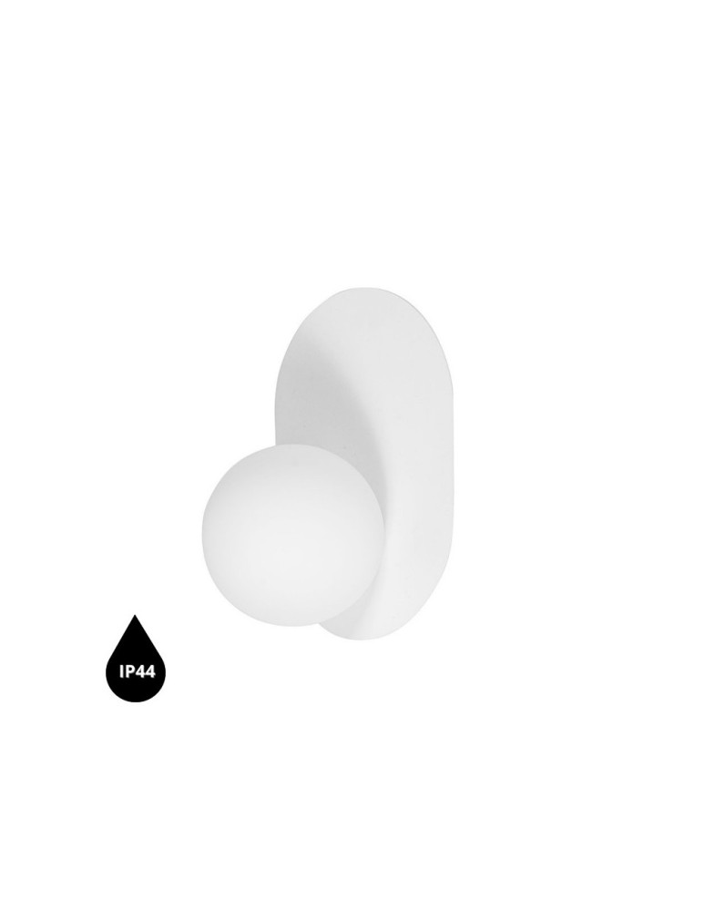 Bathroom wall lamps - UMMO HANEA white wall lamp / wall sconce with increased IP44 tightness HA0110S0 - product kolory-swiatla.pl 5
