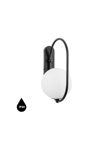UMMO KOBAN D black wall lamp / wall sconce with increased IP44 waterproofing KOD120S0