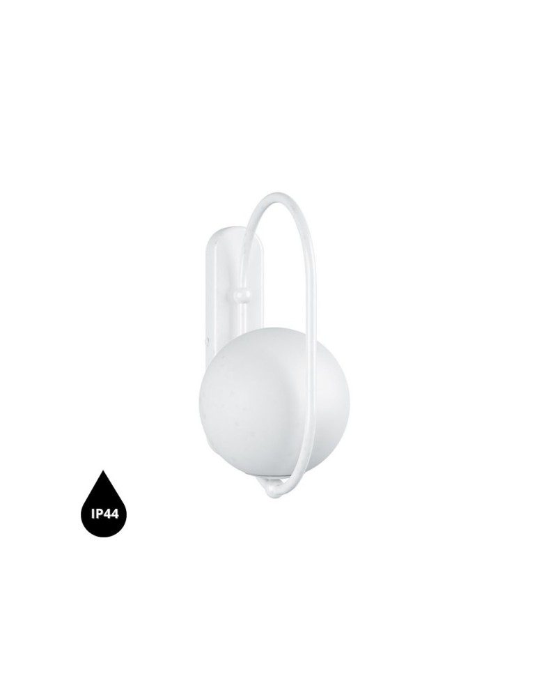 Bathroom wall lamps - UMMO KOBAN D white wall lamp / wall sconce with increased IP44 waterproofing KOD110S0 - product kolory-swiatla.pl 1