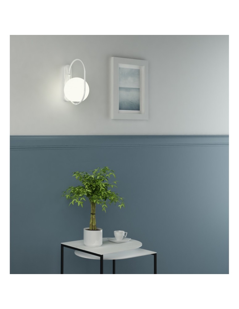 Bathroom wall lamps - UMMO KOBAN D white wall lamp / wall sconce with increased IP44 waterproofing KOD110S0 - product kolory-swiatla.pl 2