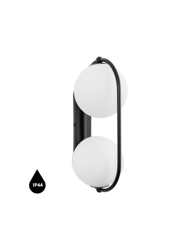 Bathroom wall lamps - UMMO KOBAN E black wall lamp / wall sconce with increased IP44 waterproofing KOE120S0 - product kolory-swiatla.pl 1