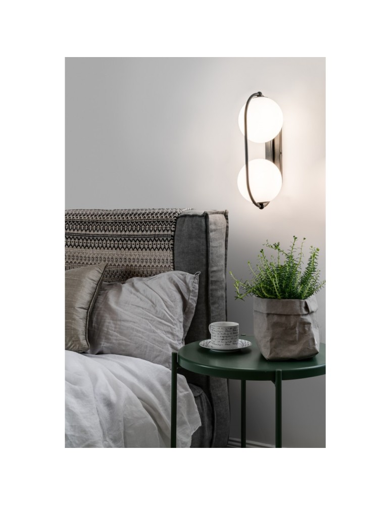 Bathroom wall lamps - UMMO KOBAN E black wall lamp / wall sconce with increased IP44 waterproofing KOE120S0 - product kolory-swiatla.pl 2