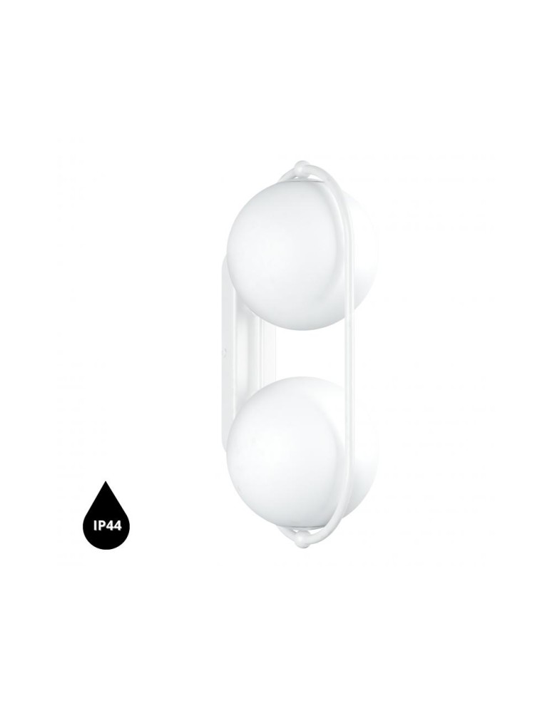 Bathroom wall lamps - UMMO KOBAN E white wall lamp / wall sconce with increased IP44 waterproofing KOE110S0 - product kolory-swiatla.pl 1