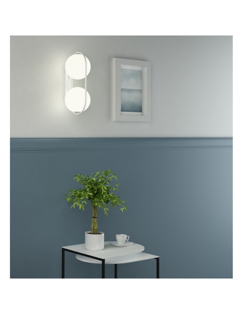 Bathroom wall lamps - UMMO KOBAN E white wall lamp / wall sconce with increased IP44 waterproofing KOE110S0 - product kolory-swiatla.pl 2
