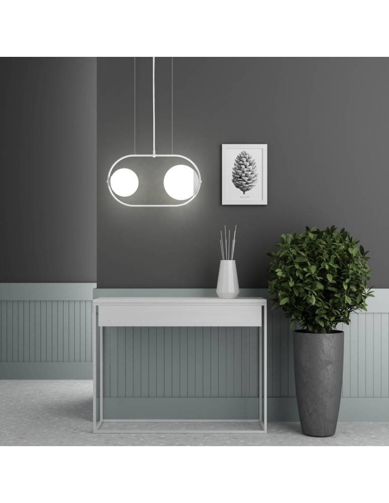 Pendant lamps - UMMO KOBAN A white ceiling pendant lamp with increased IP44 tightness KOA211PS0. - product kolory-swiatla.pl 2