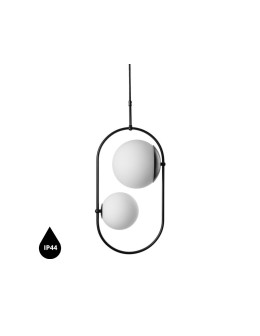 UMMO KOBAN C czarna sufitowa lampa wisząca z podwyższoną szczelnością IP44 KOC222PS0