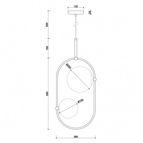 UMMO KOBAN C czarna sufitowa lampa wisząca z podwyższoną szczelnością IP44 KOC222PS0