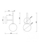 Bathroom wall lamps - UMMO KOP A black wall lamp / wall sconce with increased IP44 waterproofing KPA120S0 - product 6