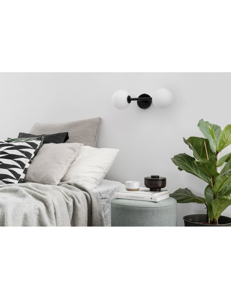 Bathroom wall lamps - UMMO KOP B black wall lamp / wall sconce with increased IP44 waterproofing KPB220S0 - product kolory-swiatla.pl 2