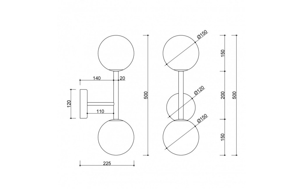 UMMO KOP B czarna lampa ścienna / kinkiet z podwyższoną szczelnością IP44 KPB220S0