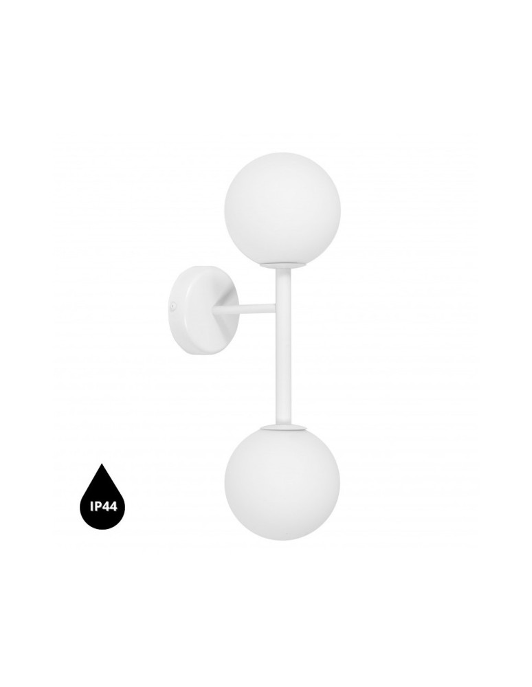 Bathroom wall lamps - UMMO KOP B white wall lamp / wall sconce with increased IP44 waterproofing KPB210S0 - product kolory-swiatla.pl 1