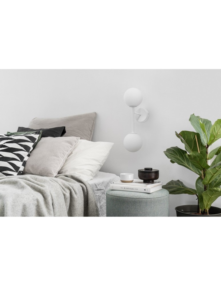 Bathroom wall lamps - UMMO KOP B white wall lamp / wall sconce with increased IP44 waterproofing KPB210S0 - product kolory-swiatla.pl 2