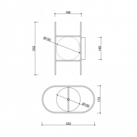 UMMO KUGLO C lampa ścienna / kinkiet z podwyższoną szczelnością IP44 KUC120S0