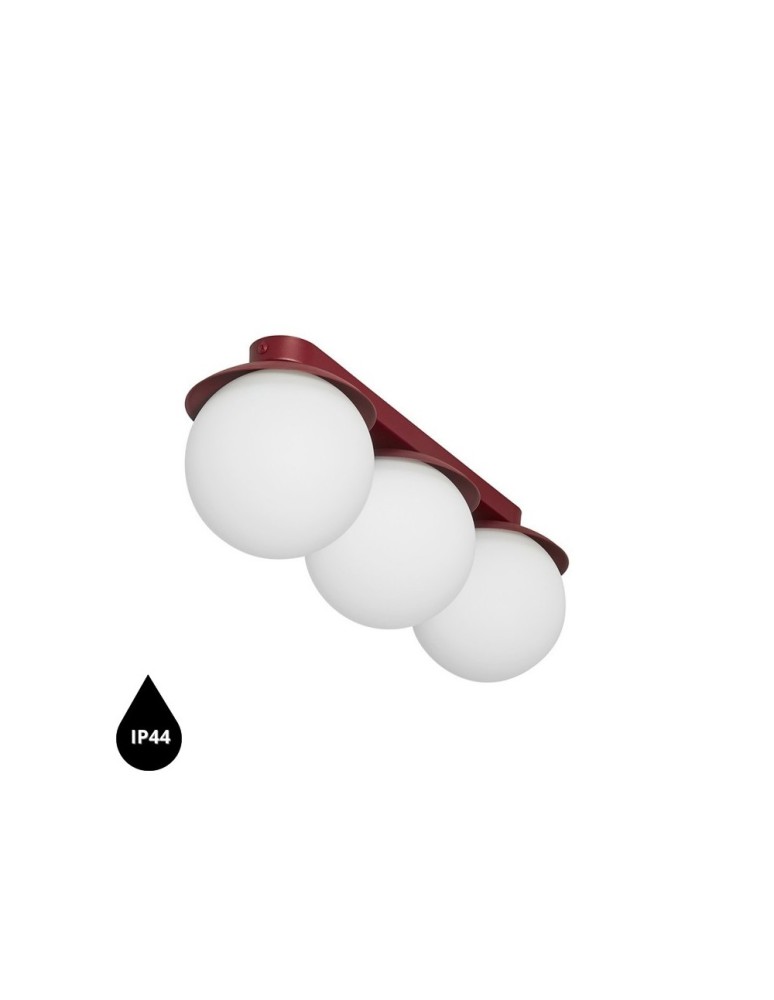 Bathroom ceiling lamps - UMMO KUUL B burgundy ceiling / plafond lamp with increased IP44 KLB340S0 waterproofing. - product kolory-swiatla.pl 1