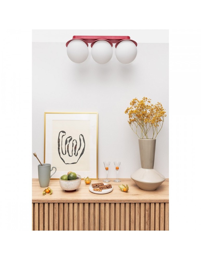 Bathroom ceiling lamps - UMMO KUUL B burgundy ceiling / plafond lamp with increased IP44 KLB340S0 waterproofing. - product kolory-swiatla.pl 3