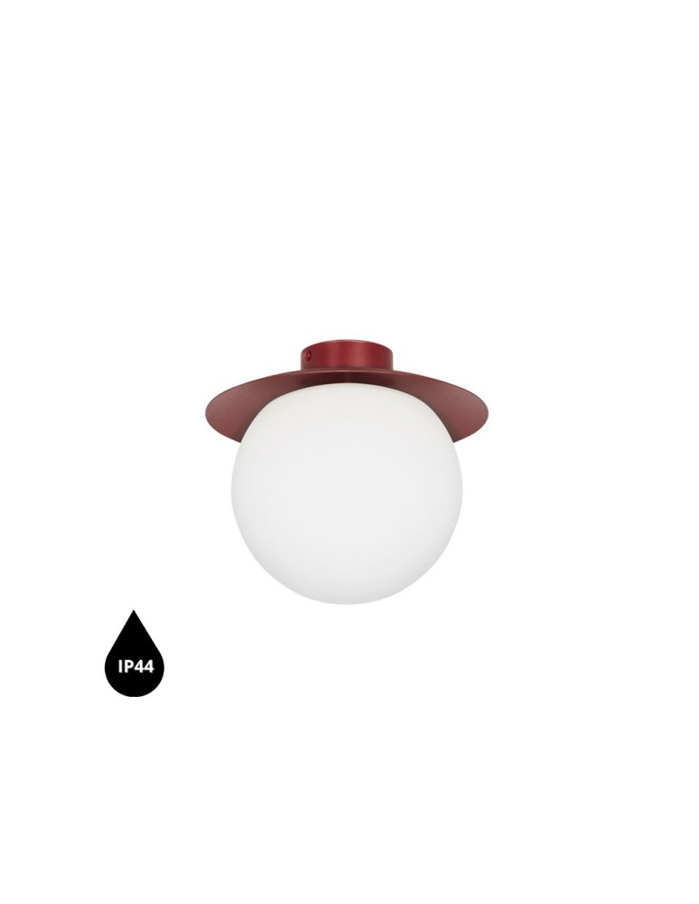 Bathroom ceiling lamps - UMMO KUUL C burgundy ceiling / plafond lamp with increased IP44 waterproofing KLC140S0 - product kolory-swiatla.pl 1