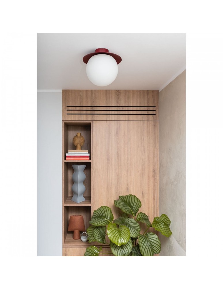 Bathroom ceiling lamps - UMMO KUUL C burgundy ceiling / plafond lamp with increased IP44 waterproofing KLC140S0 - product kolory-swiatla.pl 2