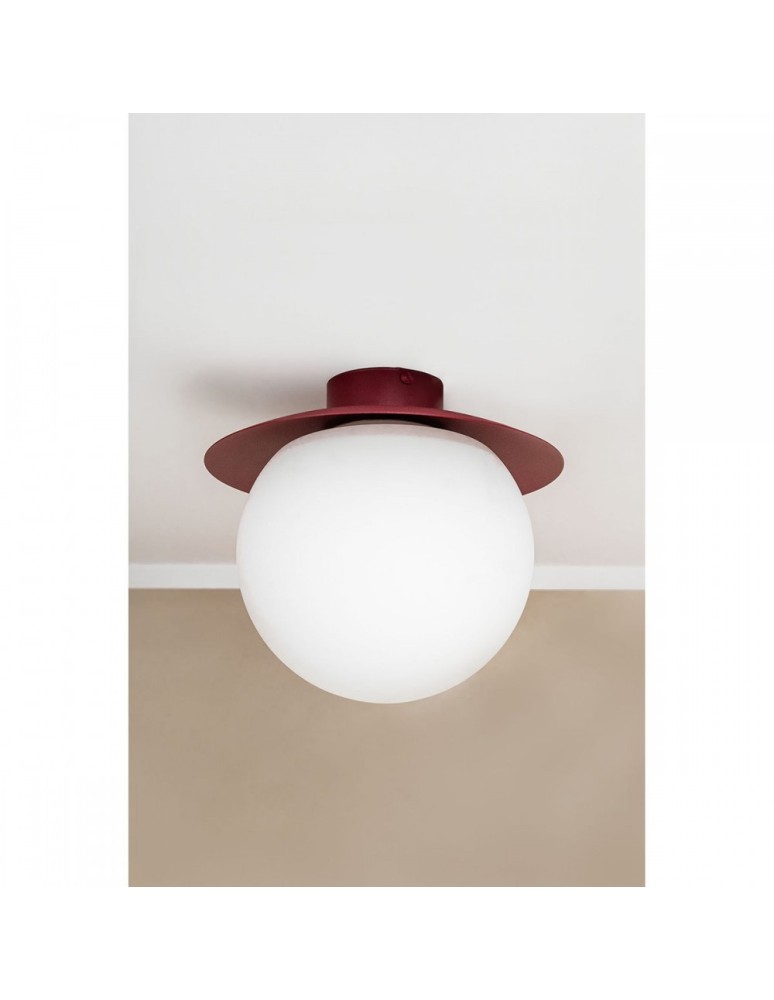 Bathroom ceiling lamps - UMMO KUUL C burgundy ceiling / plafond lamp with increased IP44 waterproofing KLC140S0 - product kolory-swiatla.pl 3