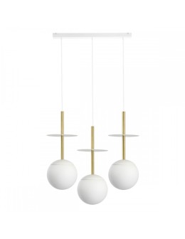 UMMO PLAAT A 3L biała potrójna lampa sufitowa z mosiądzem PLL331P0