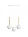 UMMO PLAAT A 3L white triple ceiling lamp with brass PLL331P0.