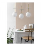 Pendant lamps - UMMO PLAAT A 3L white triple ceiling lamp with brass PLL331P0. - product 2