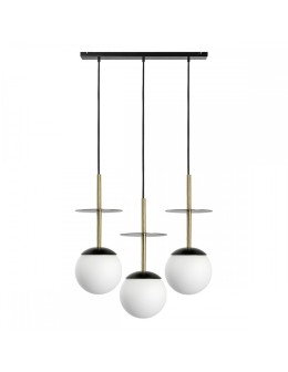 UMMO PLAAT A 3L czarna potrójna lampa sufitowa z mosiądzem PLL332P0