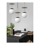 Pendant lamps - UMMO PLAAT A 3L black triple ceiling lamp with brass PLL332P0. - product 2